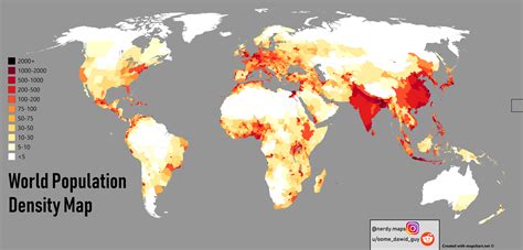 World Map of Population Density